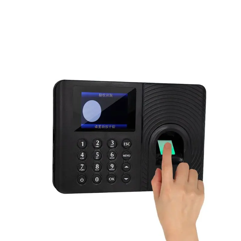 

Fingerprint Attendance Machine Time Clock Employee Payroll Work Recorder USB Flash Disk Report 2.4inch LCD Screen Display