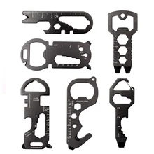 

EDC Tool Multifunction Keychain Bottle Opener-Screwdriver-Wrench-Cutter-Ruler Stainless Steel Portable Pocket Repair Tool