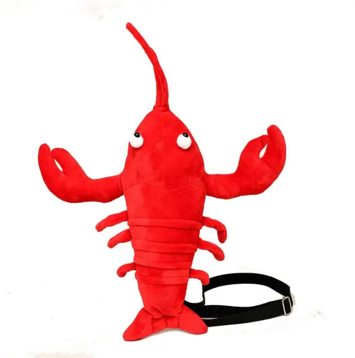 LJT Crayfish маленькая сумка Корейская женская индивидуальность забавная плюшевая нагрудная сумка для девочек Милая дорожная сумка через плечо bolso mujer - Цвет: Красный