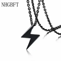 NHGBFT черное винтажное серебряное ожерелье в форме молнии для женщин мужские ожерелья из нержавеющей стали Мужские аксессуары