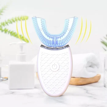 

Intelligent Automatic Sonic Electric Toothbrush U Type Tooth Brush USB Charging Tooth Whitening Blue Light