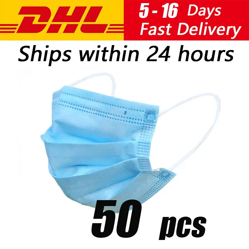 

50PCS Disposable Rousky Protective Mouth Mask Face Masks Respirator Anti Dust Facial Masks Filter Mondmasker Cotton Rouska