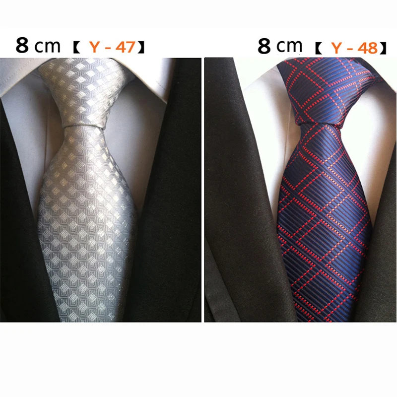 Paisley Plaid 8cm Tie Red Black Silk Jacqurd Weave Neckties For Men Business Wedding Cravat Accessories Ties Gifts