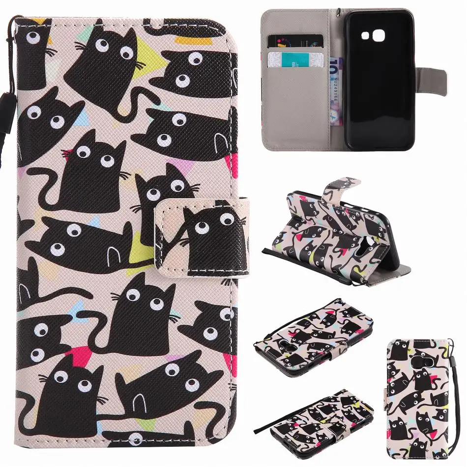 Kitten Чехол s мобильных телефонов с красивыми рисунками кожаный чехол для samsung A8 J330 J530 J120 J3 J5 J7 Prime A310 A320 A510 A520 A710 чехол P06F - Цвет: Kitten