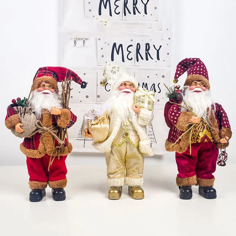 Большая сделка Рождественские куклы Санта-Клаус игрушки рождественские фигурки Рождественский подарок для ребенка красный орнамент с рождественской елкой