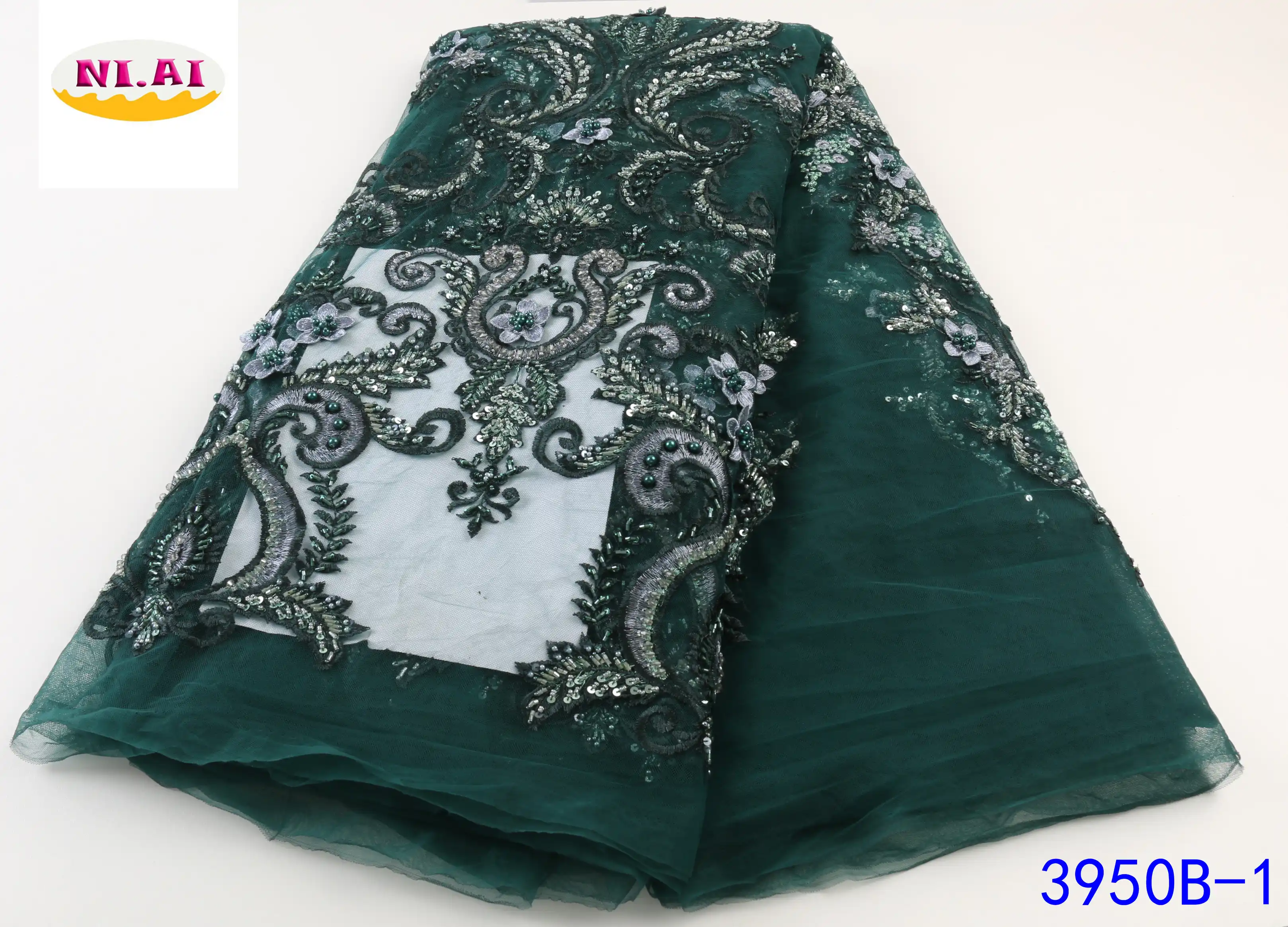 21最新ナイジェリア手作りビーズレース生地高品質アフリカのレースの生地ウェディングドレスna3950b 1 レース Aliexpress