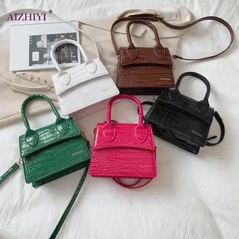 

Fashion Alligator PU Leather Women Handbags Casual Small Tote Purse Female Girl Solid Color Crossbody Shoulder Top-handle Bags