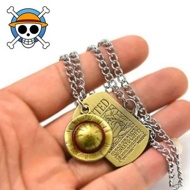Necklace Soldier Luffy Necklace Wool Hat Road Fly Flying Peripheral Alloy Double Pendant Classic Jewelry - One Piece Store