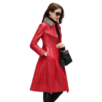 

Real Genuine Leather Jacket Women Tops Autumn Winter Jacket Korean Vintage Mink Fur Collar Sheepskin Coat Female Jacket ZT1747