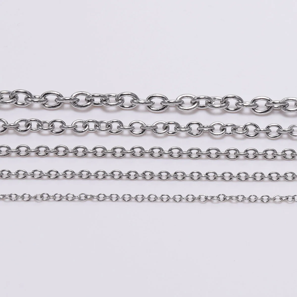 

5M/lot Stainless Steel Necklaces Chains Cross chain 1.2 1.6 2.5 3 mm Bulk Link Chain For DIY Jewelry Making Findings Accessories