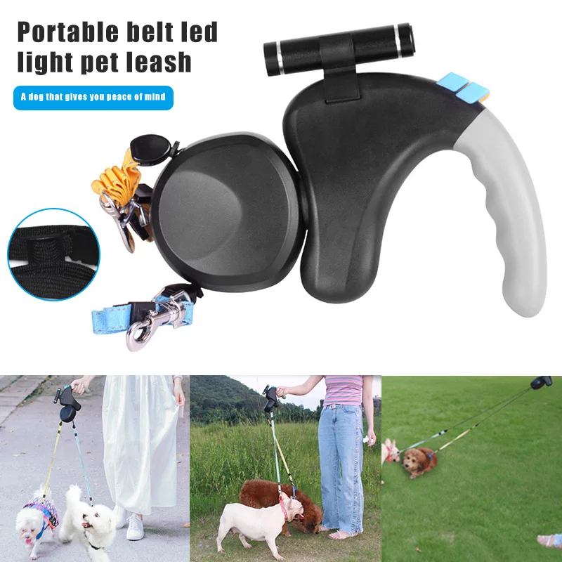 

Automatic Retractable Pet Leash Dog Double Sides Leash Rope with LED Light XHC88