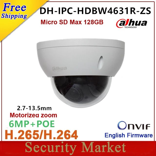 Оригинал dahua 6MP IPC HDBW4631R ZS IP 2 7 мм ~ 13 5 VF Моторизованный объектив ИК 50 м с CCTV сетевая