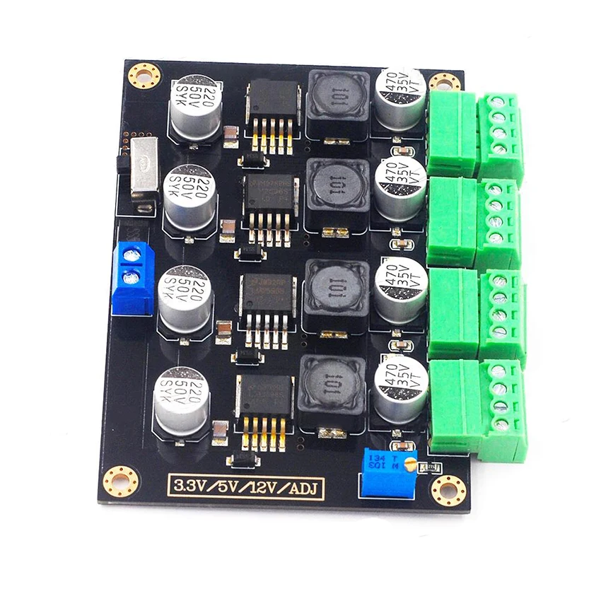 Ajustável da Tensão do Multi-canal Interruptor do Módulo de Potência Adj do Módulo da Fonte de Alimentação Saída 12 Lm2596 100x68mm 3.3 v – 5