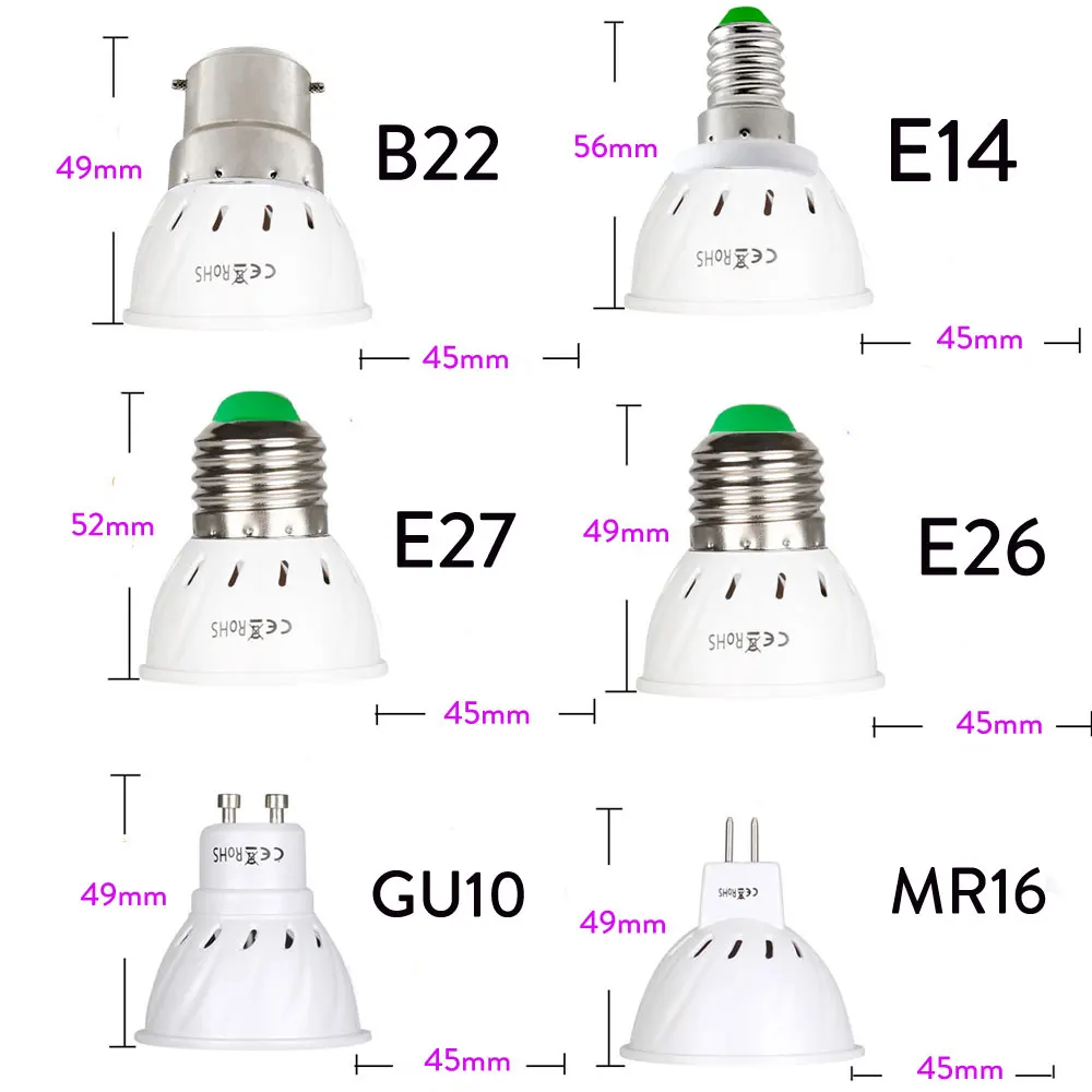 E27 B22 E14GU10MR16 UV Bactericidal lamp led UVC Germicidal Light Led Disinfection Kill Germs Mite Light Bulb LED Ozone Lampada