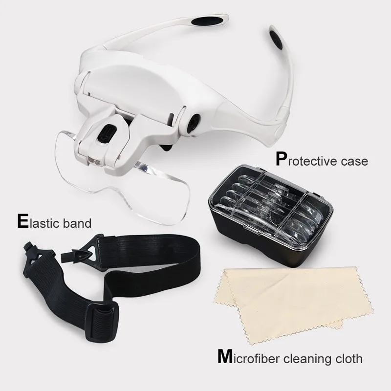 Горячая 1X до 3.5X Zoom Hands Free Head Mount светодиодный Лупа с подсветкой