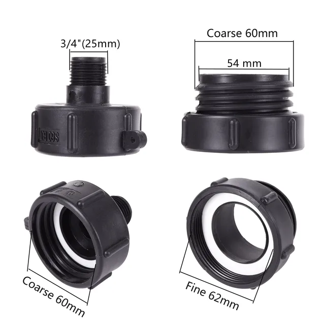 Ibc Tartálycsatlakozók Kerti Víztartály Csatlakozó S60 - 3/4 “Férfi Szál 62 Mm Finom 60 -Es Durva Szálszelep -Szerelvények - Image 2