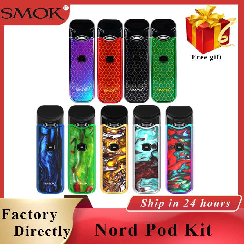 

Resin Color Smok Nord Pod vape Kit Button-triggered Pod System with 1100mAh & 3ML Cartridge with Nord Mesh/Regular/Ceramic Coil