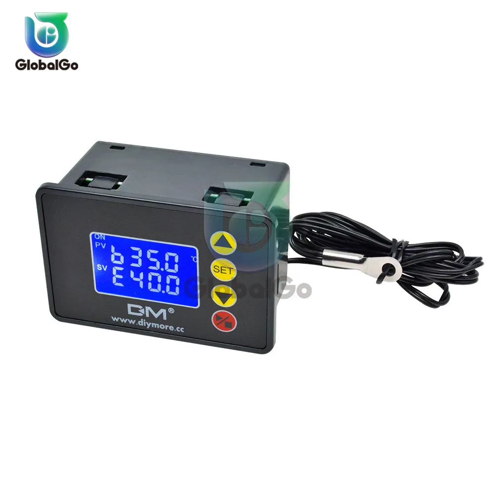 AC110-220V 10A 2200W 1.37? LCD Thermostat DC12V 240W 20A DC24V 480W Temperature Controller NTC Sensor Thermoregulator