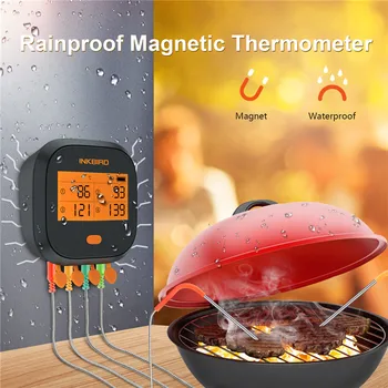 

Inkbird IBBQ-4T Wi-Fi Digital Kitchen Food BBQ Cooking Oven Thermometer with 4 Probes for Kitchen Smoker Grilling