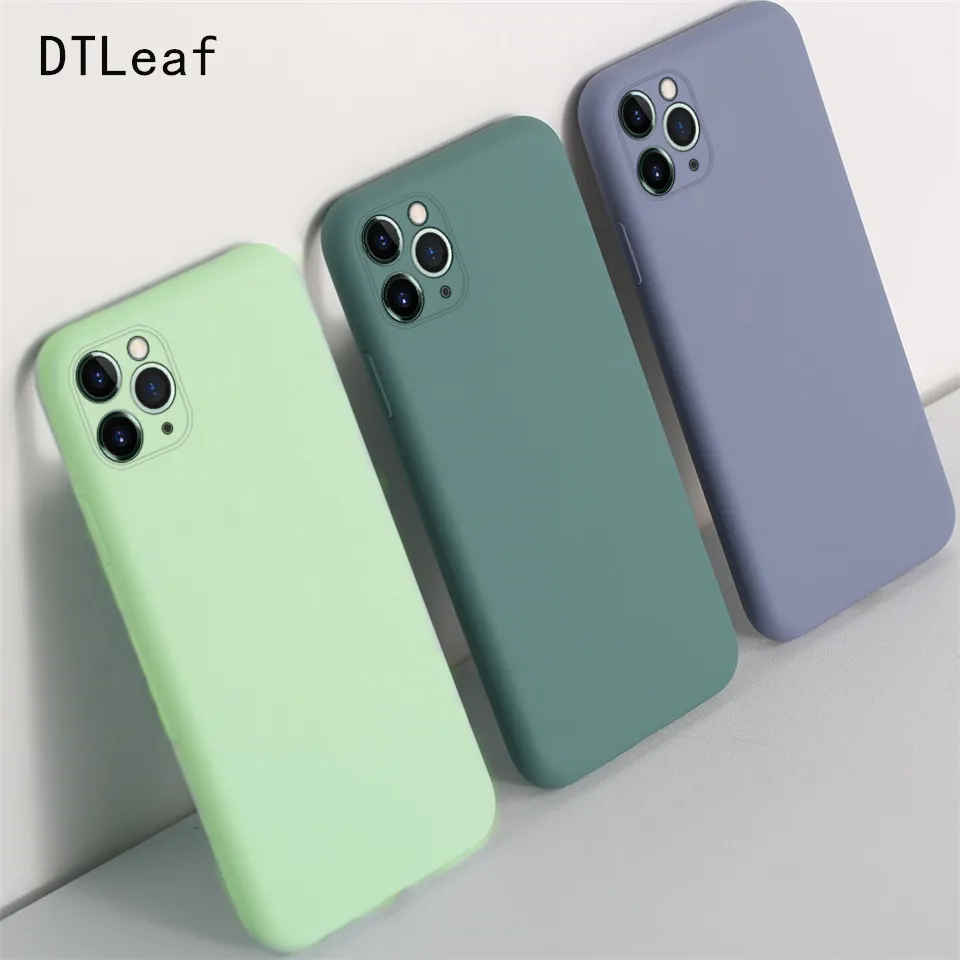 DTLeaf Luxury Liquid Silicone Case For iPhone 6S 6 7 8 Plus X XR Original Phone Soft TPU APPle 11 Pro XS MAX Cover |