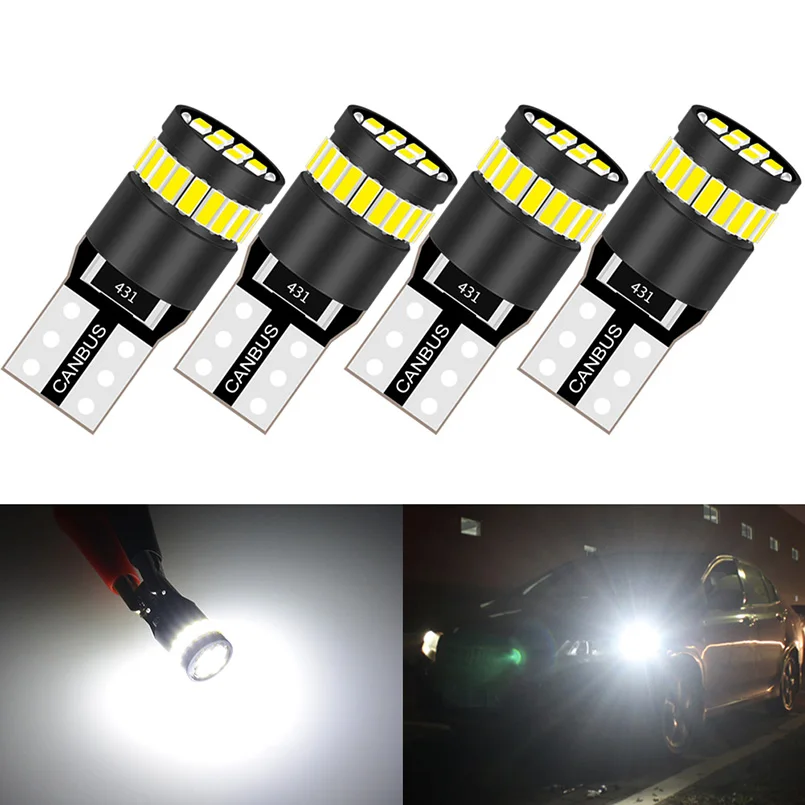 

4pcs T10 W5W led Canbus Bulbs 168 194 no error led Parking light Interior Dome Light bulbs 3014SMD White 12V for Audi BMW Benz
