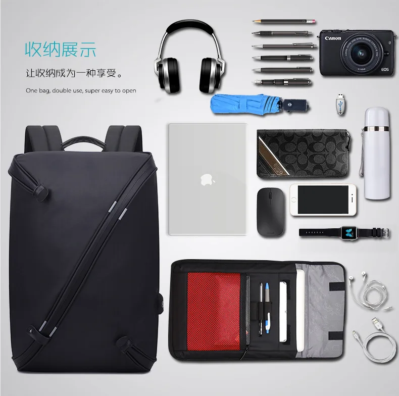 

2019 New Style Business Backpack Men Waterproof USB Computer Bag Anti-Theft School Bag Backpack