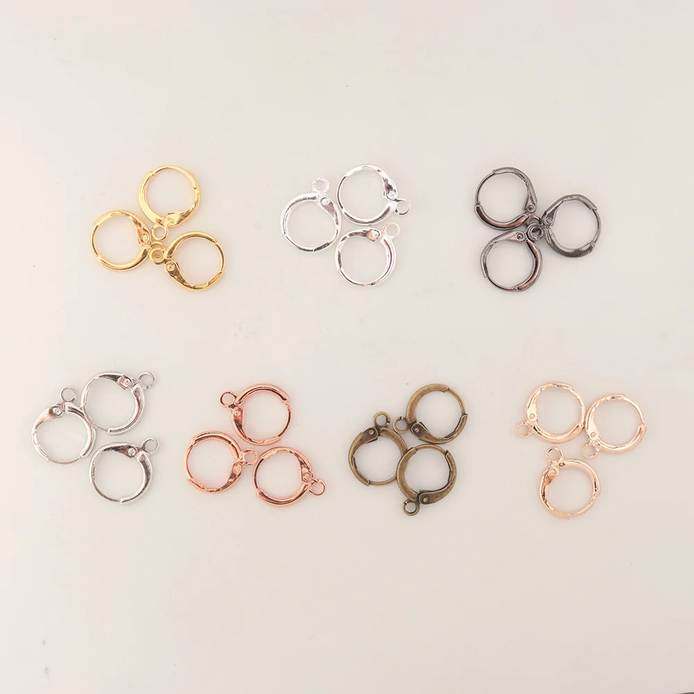 20pcs 15*12mm French Lever Earring Hooks Wire Settings Base Hoops For DIY Making