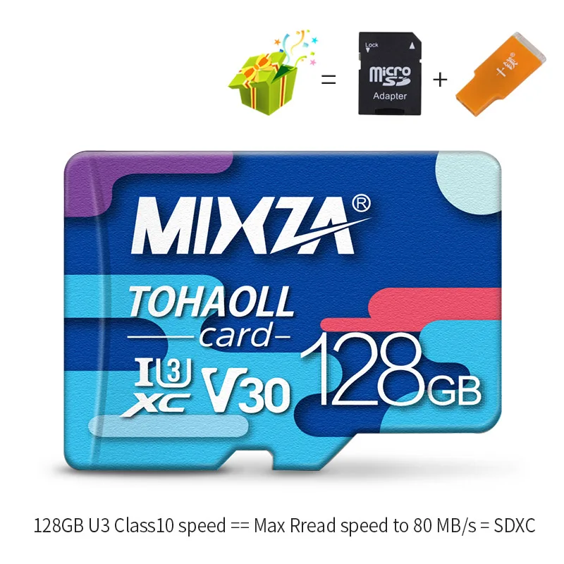 MIXZA Micro SD карта флешка 32 ГБ Class 10 16 ГБ/64 ГБ/128 ГБ Class10 UHS-1 карты памяти флэш-памяти Microsd для смартфонов - Емкость: U3 128GB