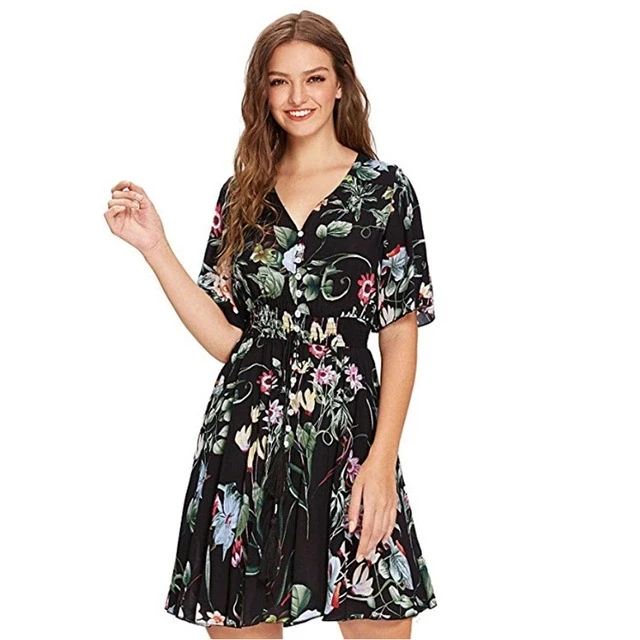 Mini Dress-Black Брендовое длинное платье макси с принтом размера плюс, Сексуальная Повседневная летняя пляжная одежда для женщин, Vestidos, элегантное платье, вечерние платья в стиле бохо, Клубное платье - Цвет: Mini Dress-Black
