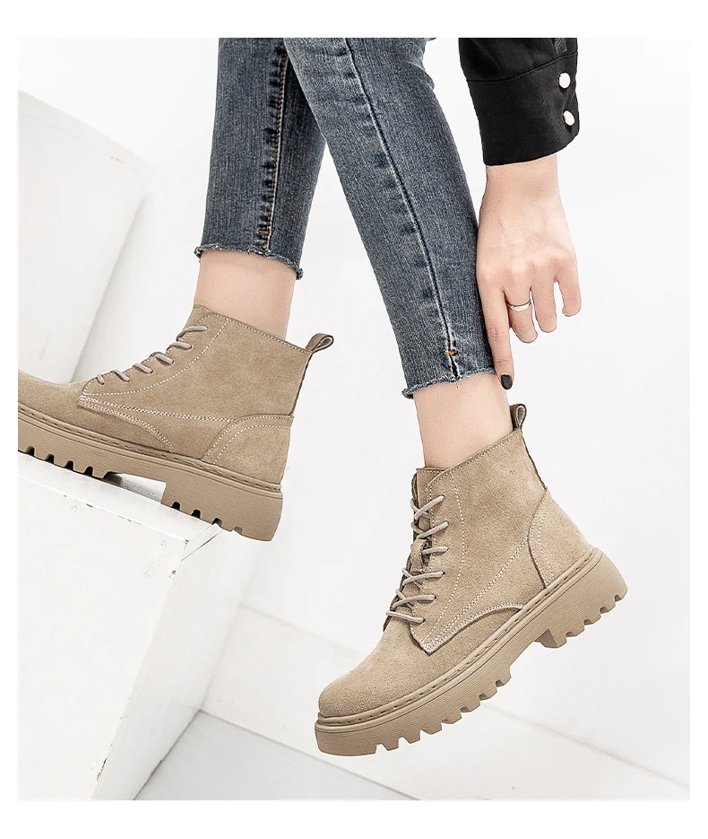 Women Autumn winter Ankle Boots Suede Leather Sadoun.com