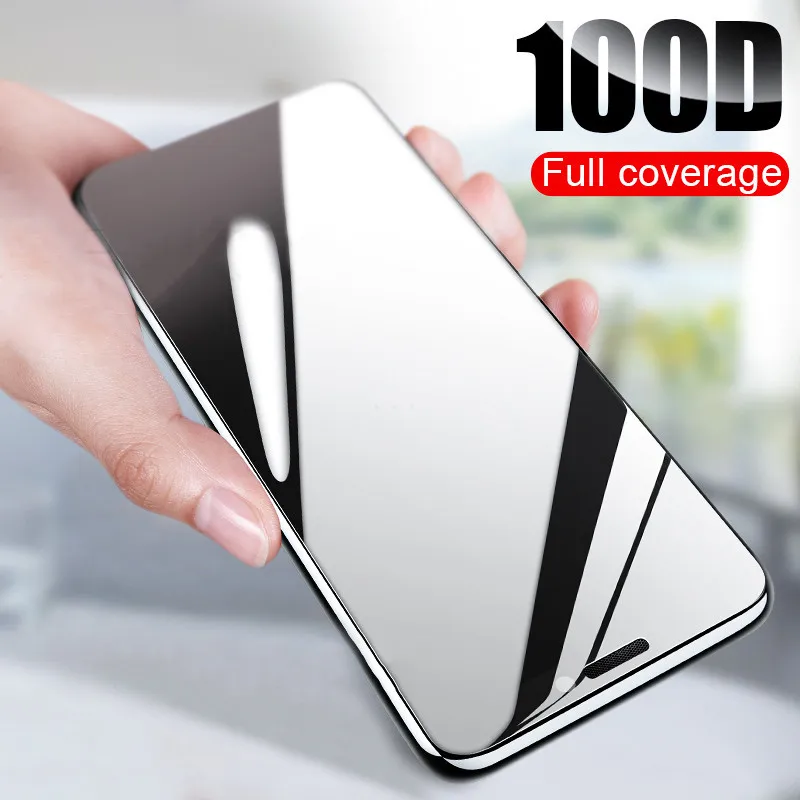 

New 100D Curved Full Cover Tempered Glass on the For iPhone X XR XS Max Screen Protector For iPhone 8 7 6 Plus 5 Protection Film