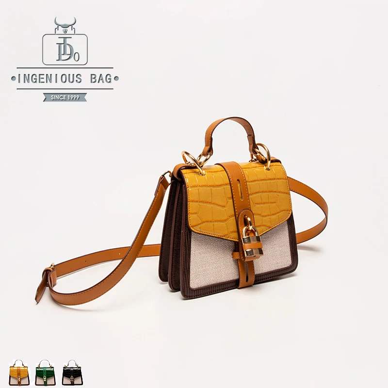

Women Handbags Patent Leather Designer Ladies Shoulder Bag Vintage Top Handle High Quality Soft Crossbody Bag with Lock