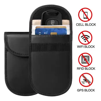 

2Pcs RFID Signal Blocking Bag Cover Signal Blocker Case Faraday Cage Pouch For Keyless Car Keys Radiation Protection Cell Phone
