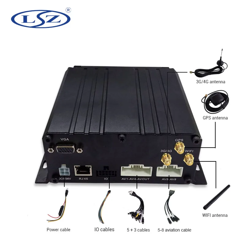 1080P 8Ch Мобильный dvr Поддержка 3G 4G WiFi GPS MDVR с