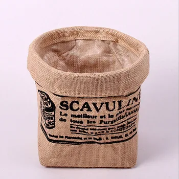 

Retro Style Thickened Storage Bag Cotton And Linen Storage Barrel Debris Small Desktop Storage Barrel Cloth Storage Pen Holder