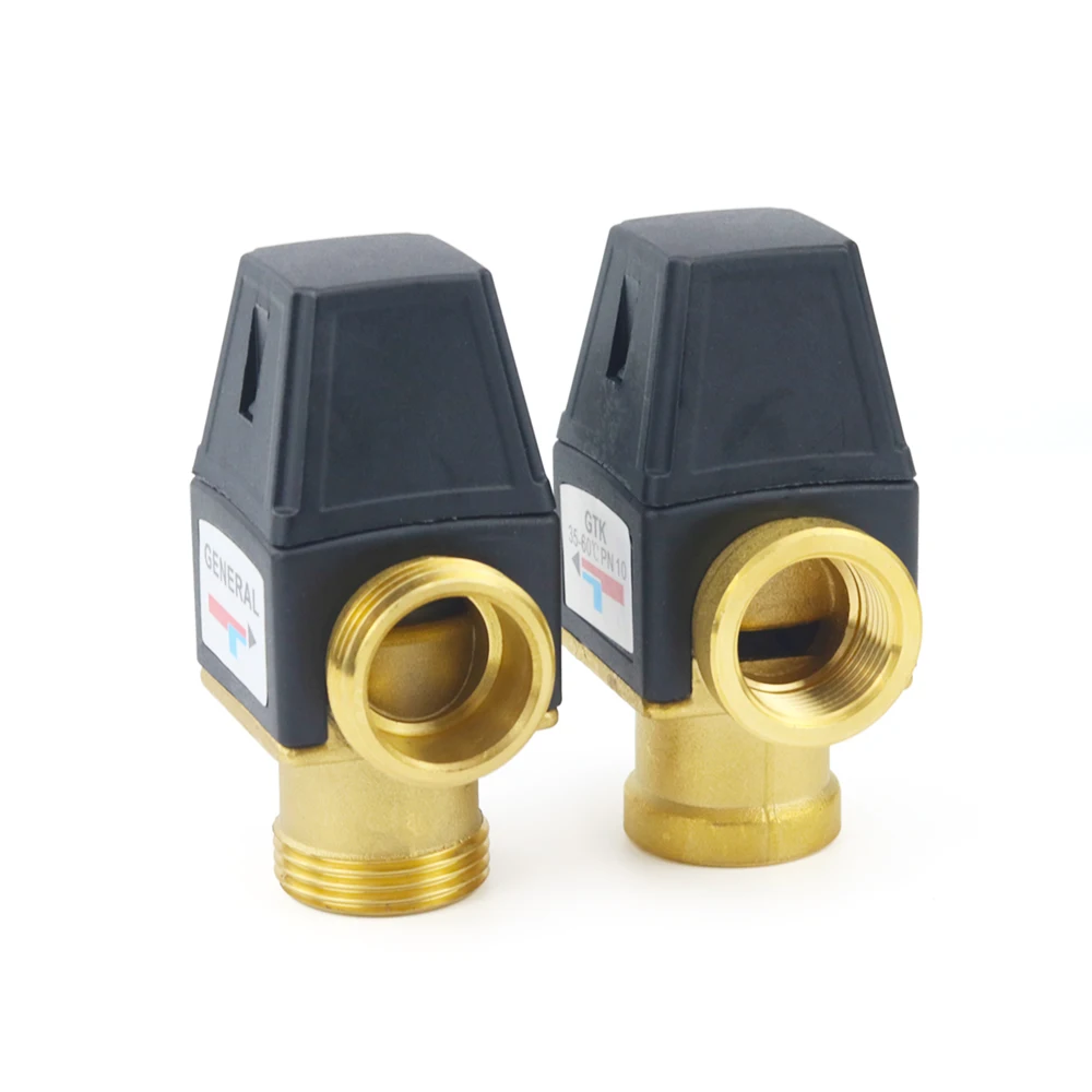 3/4" 1" Female/Male Thread Brass Thermostatic Mixer Valve DN20/25 3-Way Thermostat For Solar Water Heater Bathroom Accessory