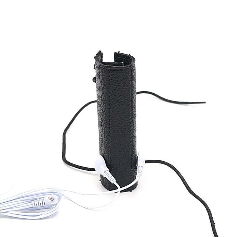 PU Leather Electro Shock Penis Rings Sex Toys For Male Masturbation Penis Stimulation Cock Extender,E-stim Adjustable Cock Rings