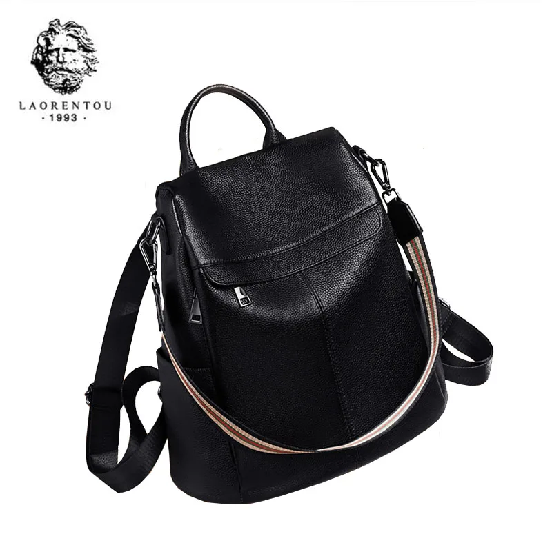 Laorentou Vrouwen Echt Lederen Rugzak Mode Grote Capaciteit Rugzak Leisure Tas Student Reistas Laorentou Vrouwen Echt Lederen Rugzak Mode Grote Capaciteit Rugzak Leisure Tas Student Reistas