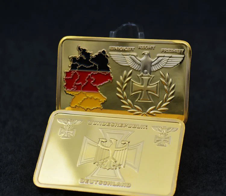 Deutsche Iron Cross Eagle 24k позолоченный слиток золота немецкая карта Bundesrepublik Золотой бар на заказ для продвижения
