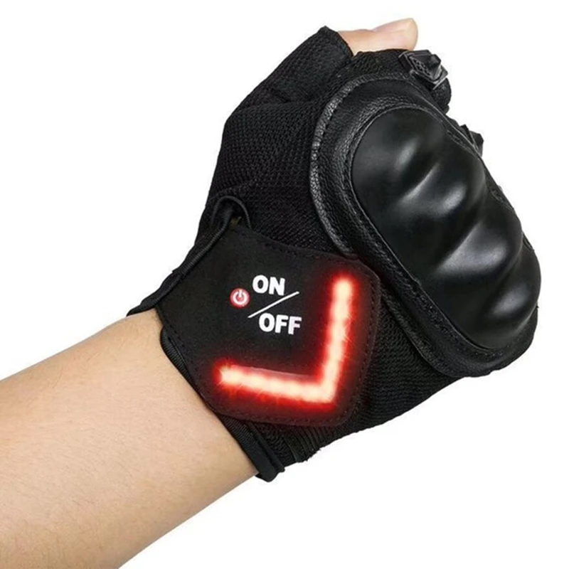 Cycling Gloves Intelligent Led Turn Automatic Induction Turn Signal Gloves Warning Light Gloves Outdoor Riding Gloves Bicycle Cy