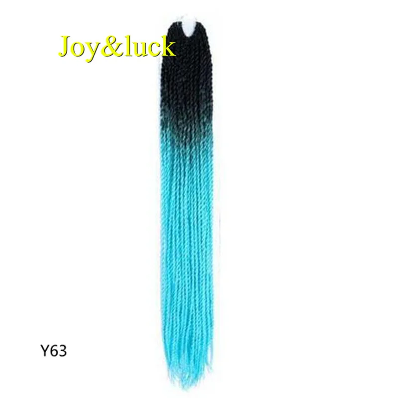 Joy& luck 24 дюйма Сенегальские закрученные крючком косички 30 прядей синтетические волосы для наращивания плетение волос - Цвет: Y63
