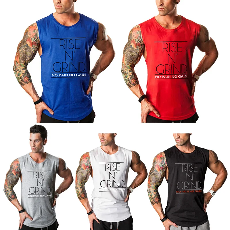 Muscleguys Мужская одежда для бодибилдинга, мужские спортивные Тэнк-топы, мужская майка без рукавов, майка для фитнеса, спортивные майки, одежда из хлопка, Workou