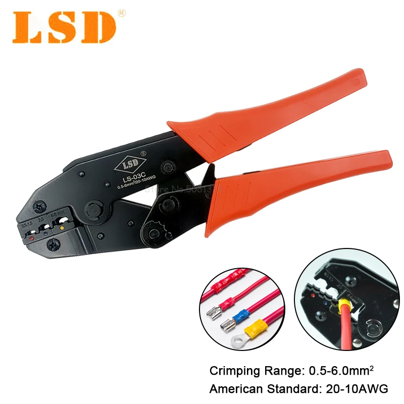 0 5-6 мм2 обжимные плоскогубцы 20-10AWG RV SV изолированные Клещи Щипцы 230 мм храповой