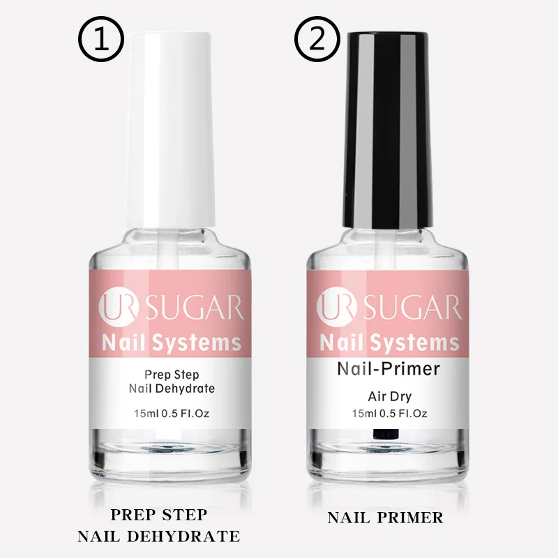 UR SUGAR Nail-Primers And Nail Prep Dehydrator Set 15ML No Need UV LED Lamp Manicures for Nail Art Gel Nail Polish Design 3