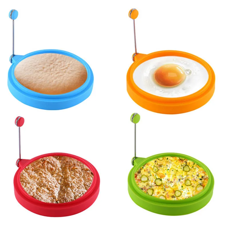 Silicone Egg Mold Pancake Ring Omelette Fried Eggs Round Shaped Eggs Mould For Cooking Breakfast Frying Tools