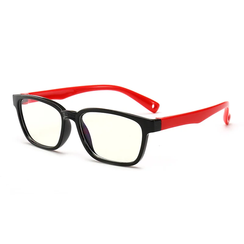 Оптические очки, оправа для детей, для мальчиков и девочек, близорукость, оправа для очков с линзами 0 градусов, простые зеркальные очки для детей, унисекс, F8140 - Цвет оправы: black-red
