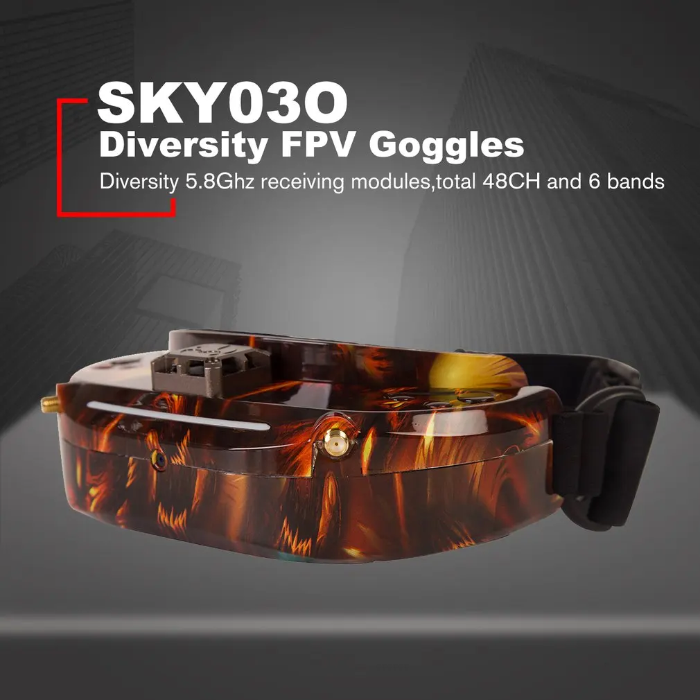 5,8 GHz 48CH разнообразие FPV очки поддержка HDMI отслеживание головы с вентилятором DVR фронтальная камера для радиоуправляемого дрона