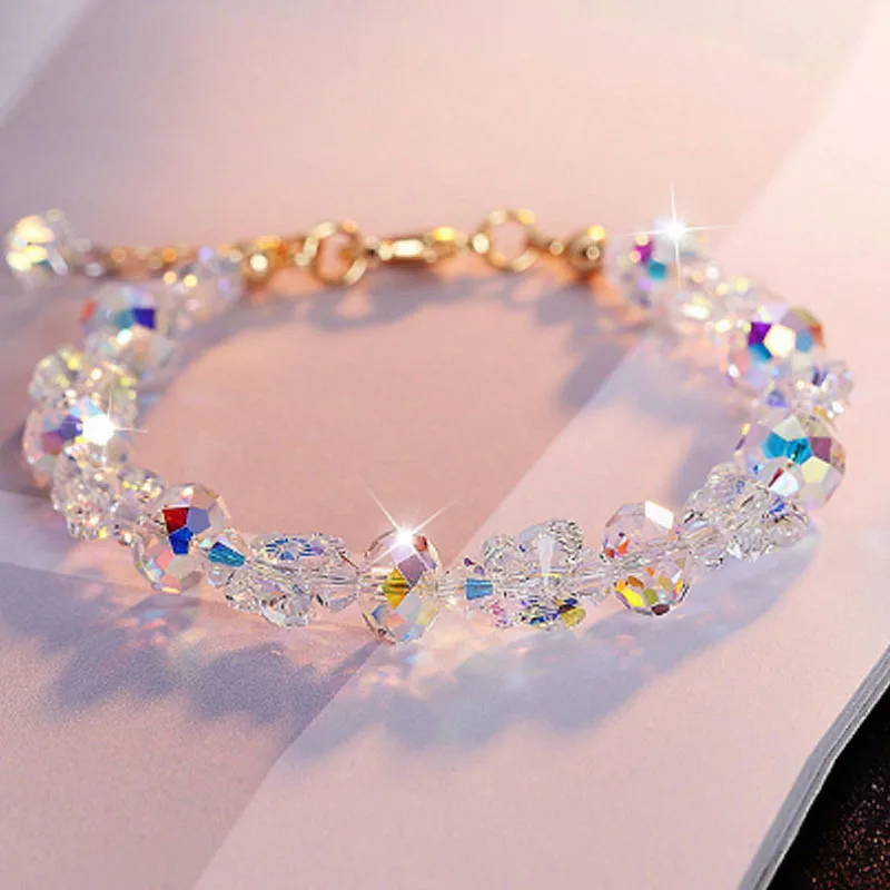 Butterfly Charm Crystal Stretch Beaded Bracelets Elastic Rope Women Temperament Bracelet Bangles Charms Bohemian Jewelry