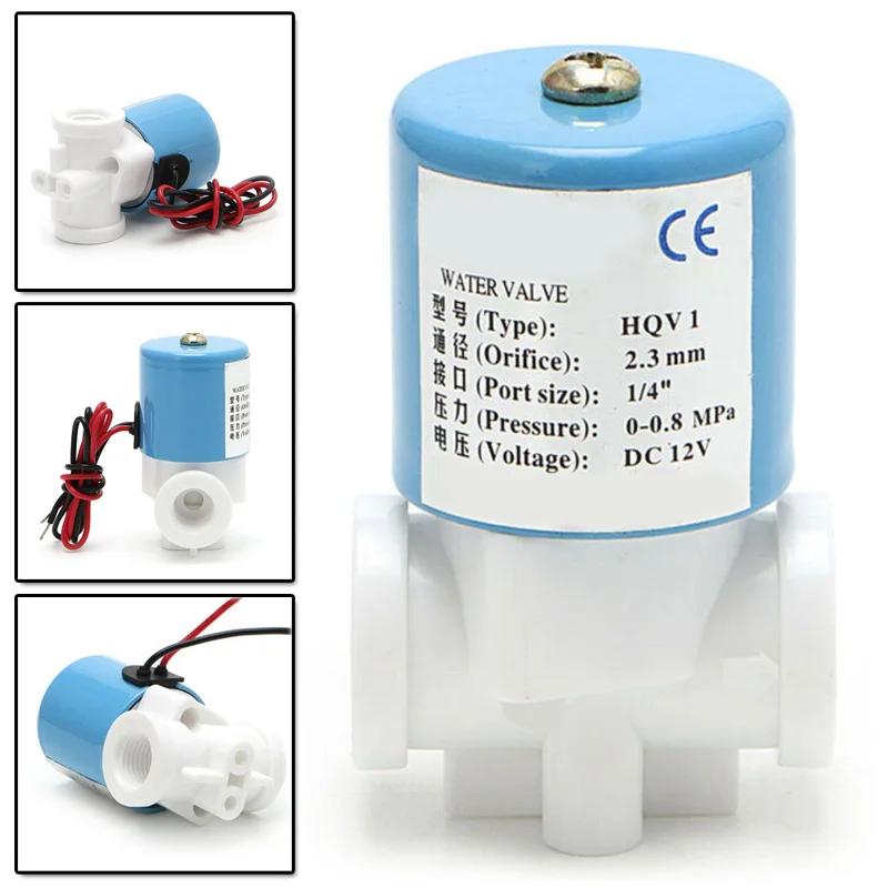 G1/4 Соленоидный клапан пластиковый нормально закрытый 2 способа 12 V/DC 0-120PSI 0-0.8MPa набор