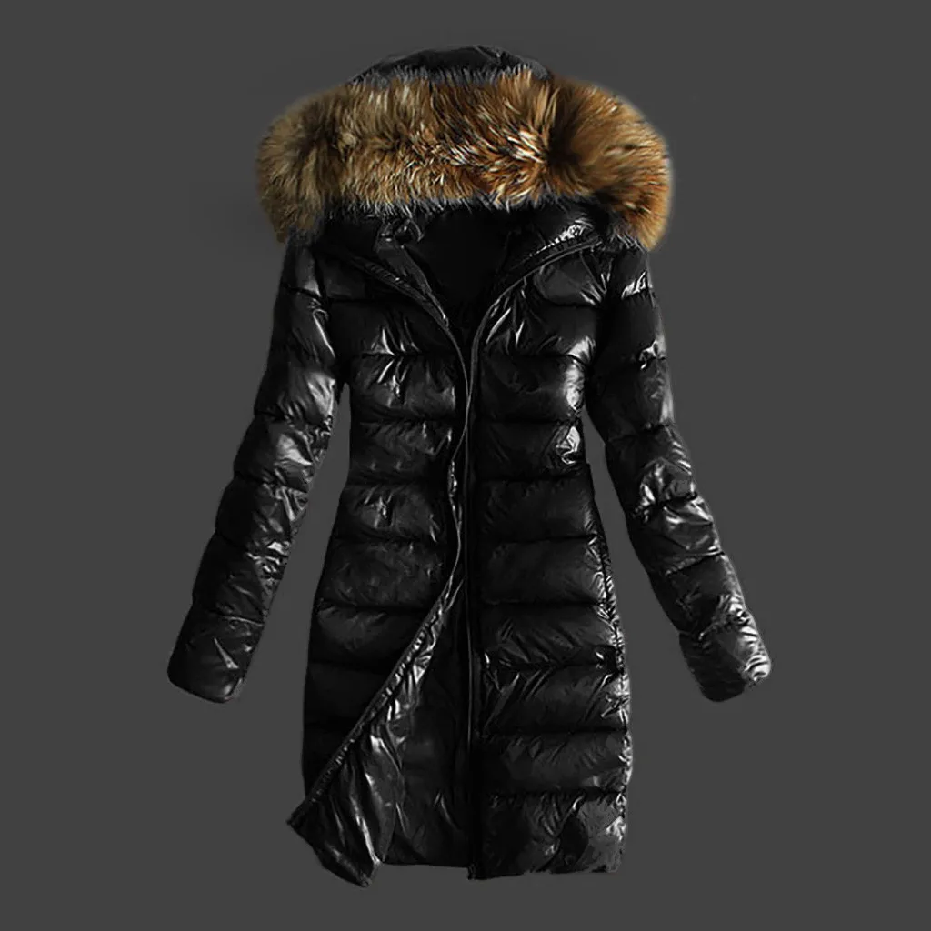 Женская верхняя одежда, стеганые зимние теплые пальто с меховым воротником, куртка с капюшоном, топы, английское пальто, джинсы, femme chaquetas mujer W1002